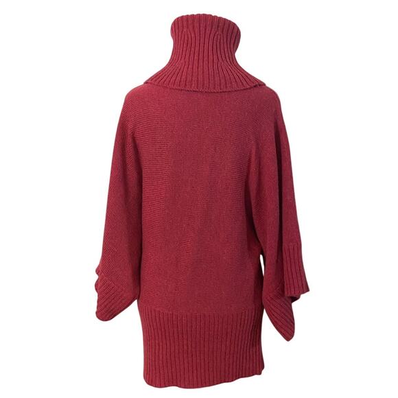 Banana Republic Alpaca Wool Batwing Turtleneck Sweater Pink Tunic Small - Picture 2 of 11